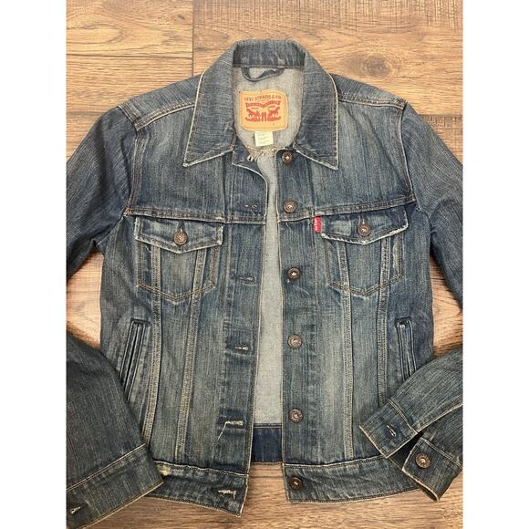 Levi's Denim Jacket Women's Small Original Trucker Jean Medium Wash - Picture 2 of 8